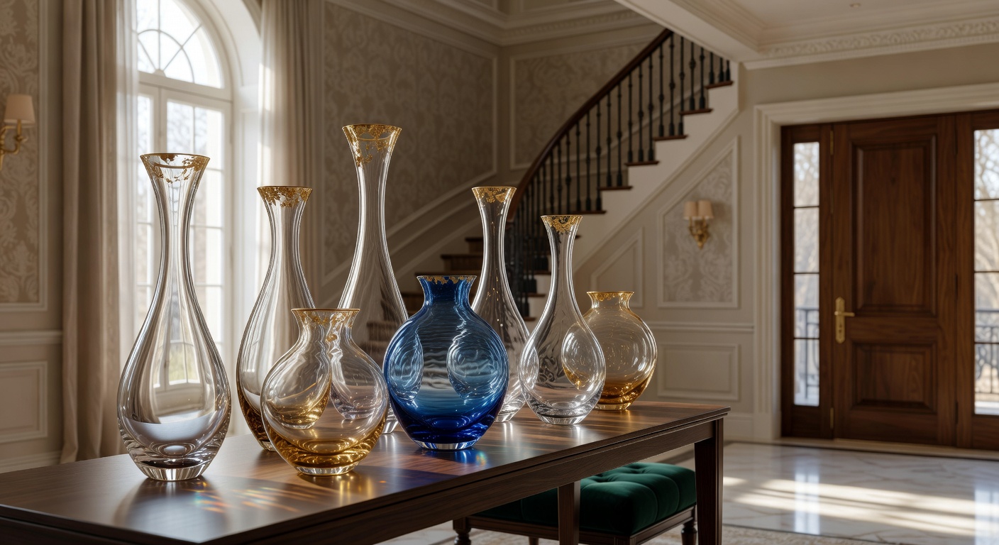 Colección de jarrones de cristal soplado a mano