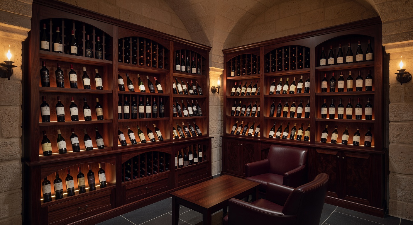 Bodega de vino de madera de lujo para hogar